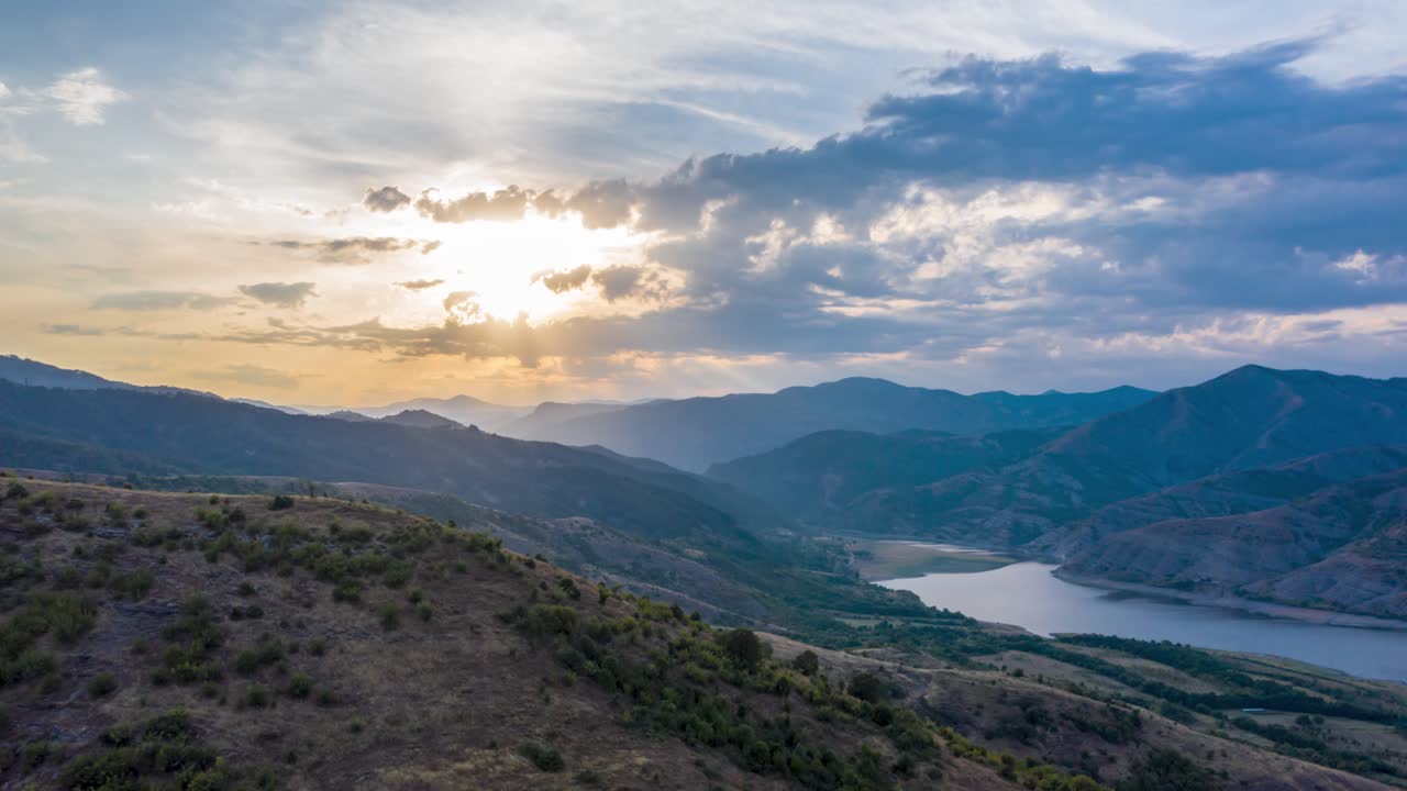 Sunset over Mountain Lake