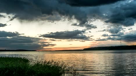 sunset time lapse beautiful evening landscape video loop