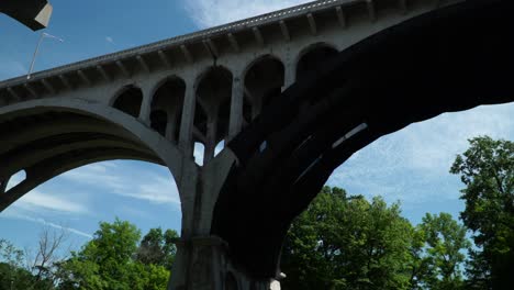 bridge symmetry looking up to the sky