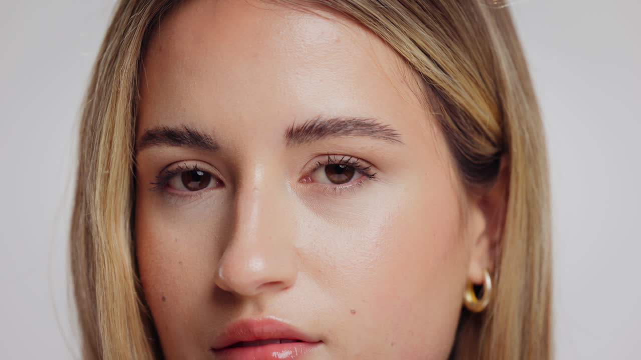 Close-up portrait of a beautiful woman's face