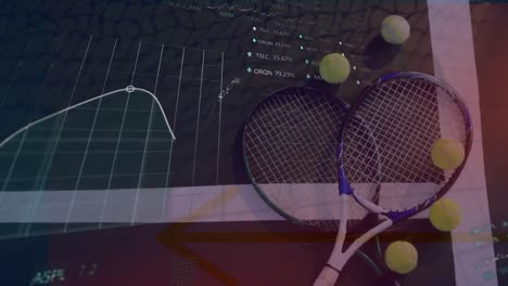 Animation-Der-Finanzdatenverarbeitung-über-Tennisbällen