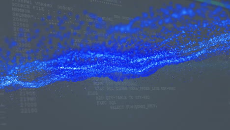 animación de puntos de luz sobre el procesamiento de datos sobre fondo negro
