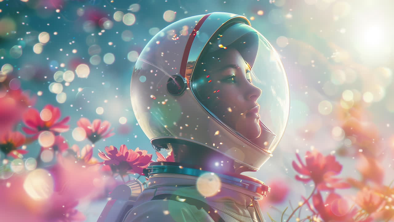 Figura Femminile Tecnologica con Visore VR, Realizzata con l'IA
