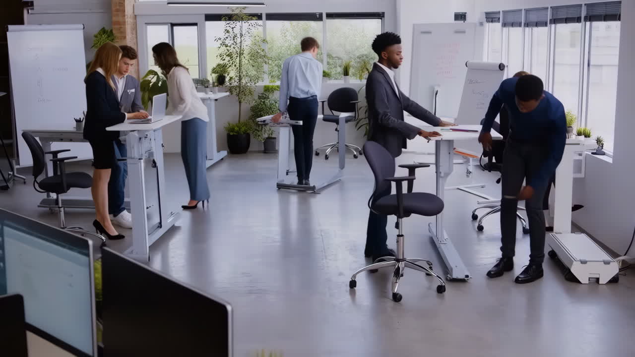 사업 사람들과 현대 사무실