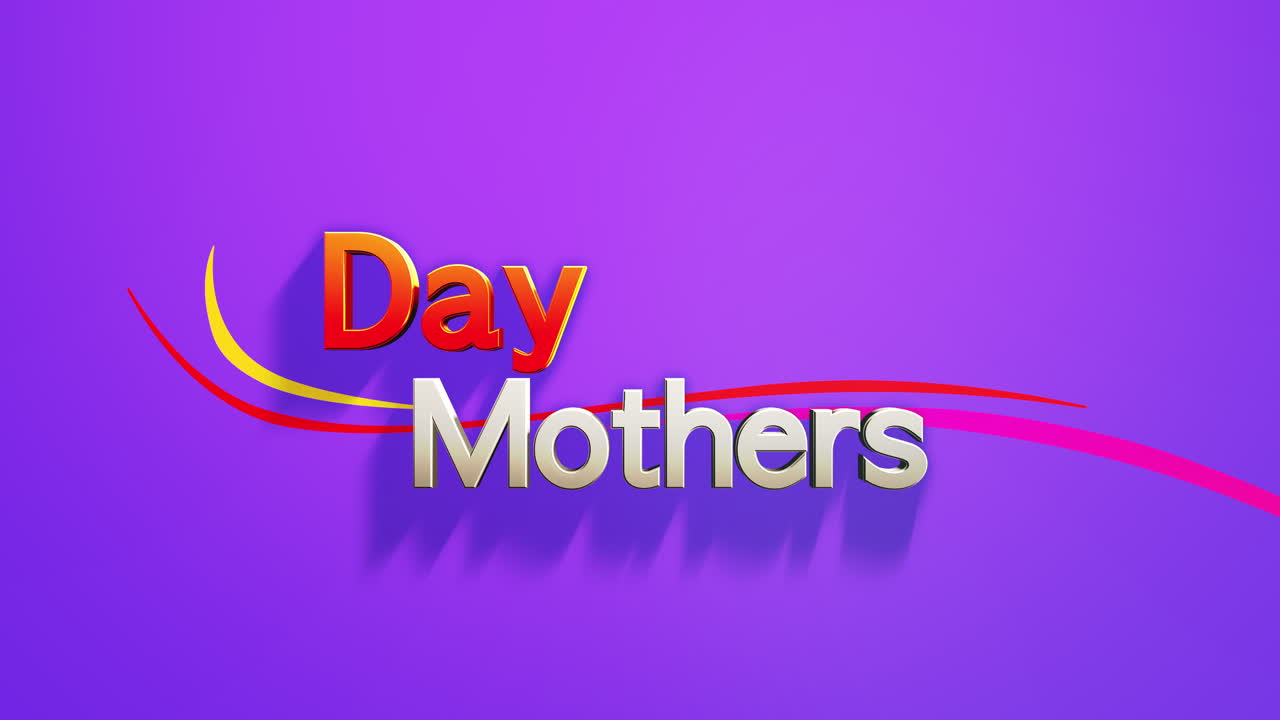 Modern Mothers Day text with waves on fashion purple gradient