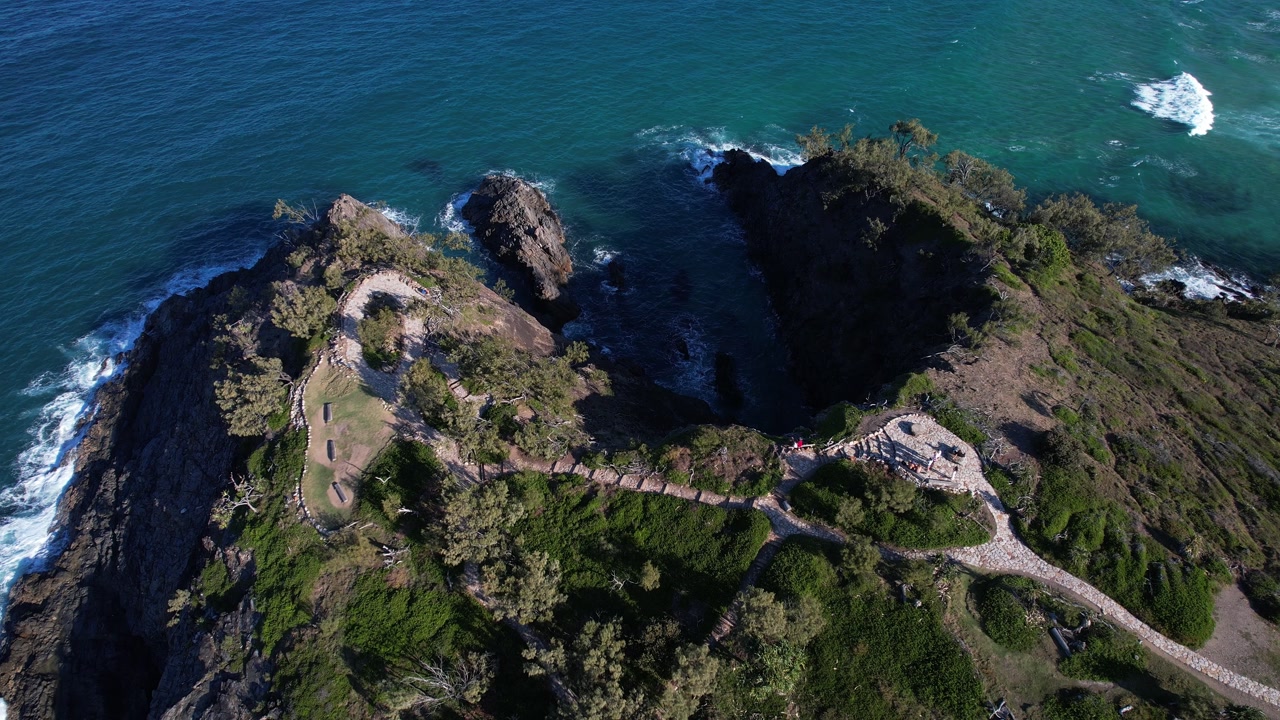 Scenic Hiking Trails Of Hell's Gates Within Noosa National Park In Queensland, Australia. Aerial Topdown Shot