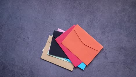 stack of colored envelopes