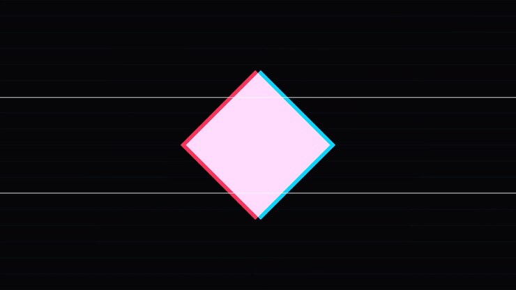 Abstract Motion Graphics with Glitch Effects and Geometric Shapes