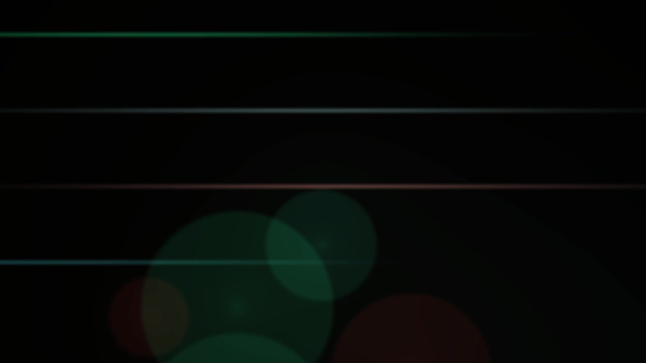 Dynamic Anamorphic Lens Flares and Bokeh Moving on Black Background