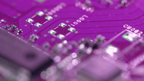 tracking up a purple circuit board