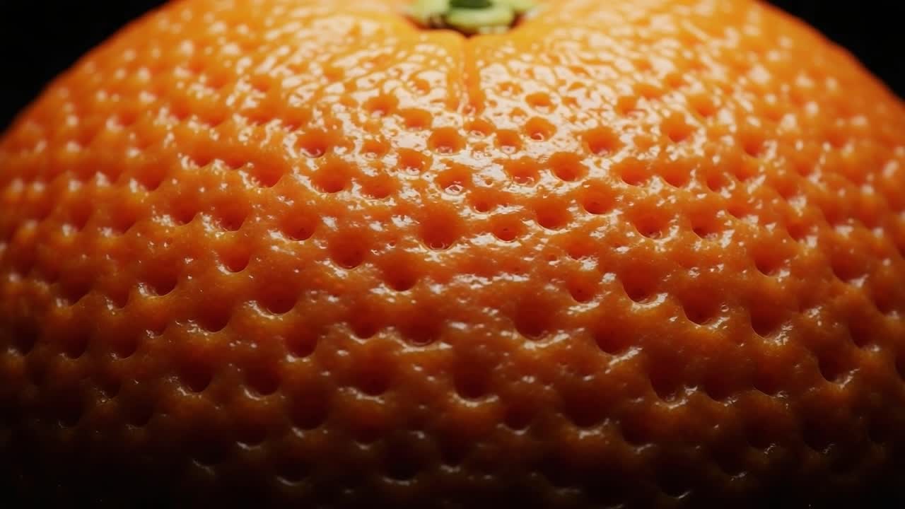 Close-Up of a Vibrant Orange: Exploring the Intricate Texture and Natural Beauty of Citrus Fruit in Stunning Detail