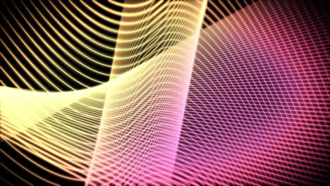 volute of pink and yellow lines moving