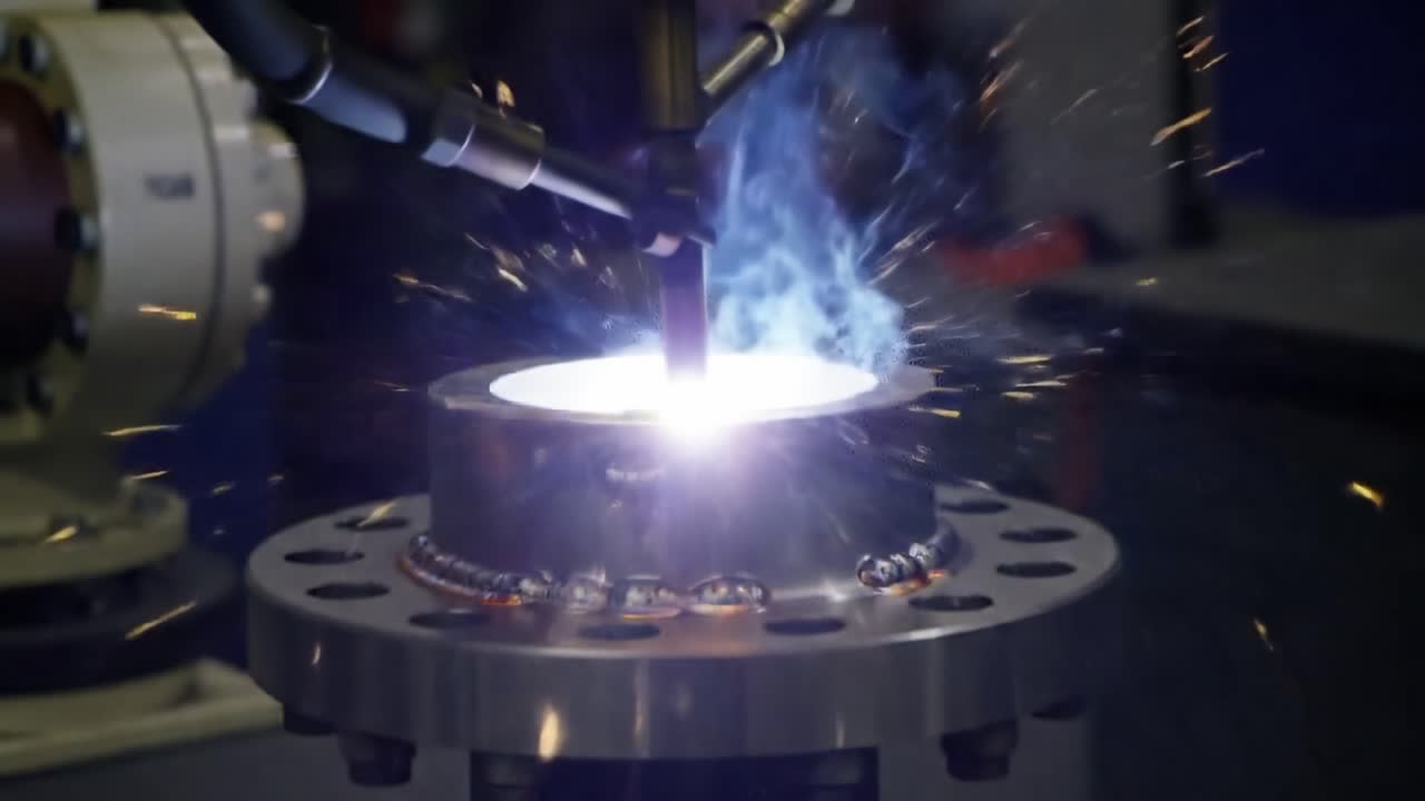 Dynamic Welding Process Demonstration: High-Energy Sparks Illuminate Precision Metal Fabrication Techniques in Action