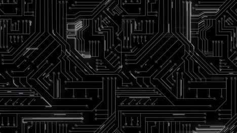 Computer-circuit-board-on-black-background