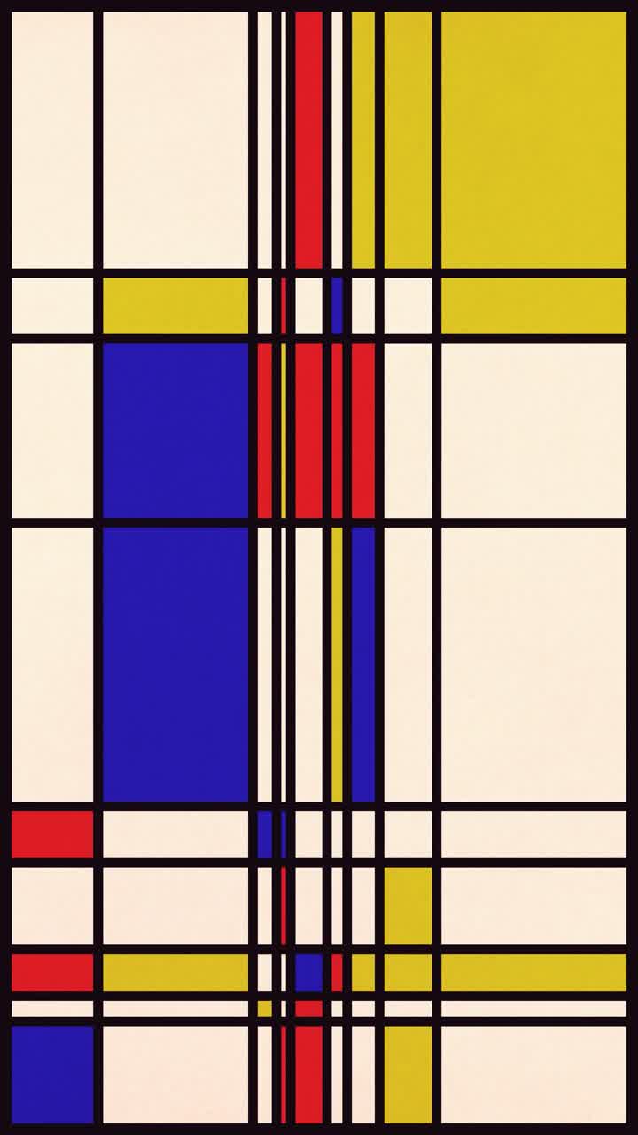 Arte geometrica astratta dinamica con colori primari