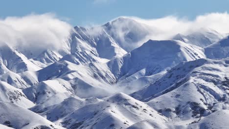 breathtaking mountain alpine scenery, fresh winter snow on high peaks