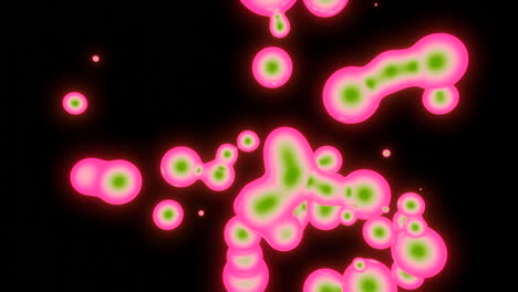 abstract glowing pink and green bubbles