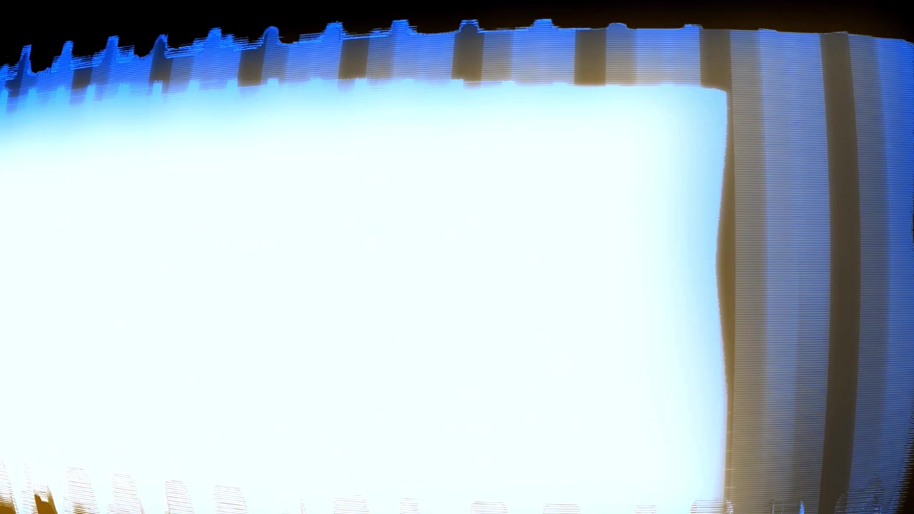 Abstract Digital Glitch Effect with Flickering Blue Light