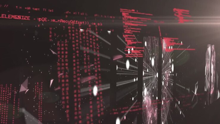 Data processing against black background