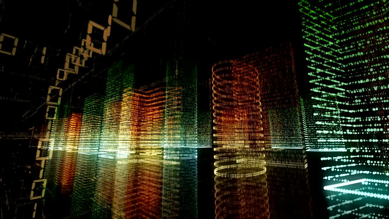ciudad virtual abstracta dentro de un sistema informático. holograma 3d ciudad digital de grandes datos