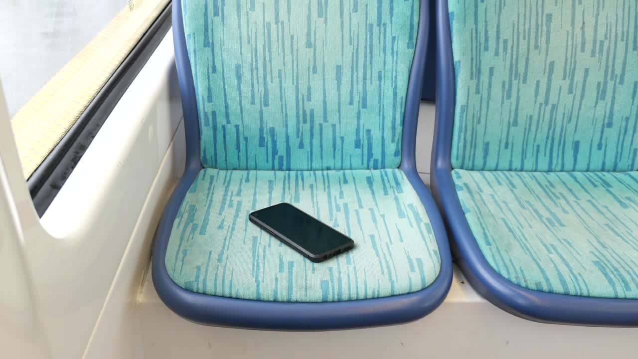 Smartphone left on a train seat
