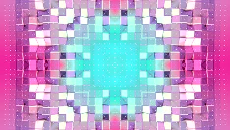 abstracto simple fondo 3d en color gradiente turquesa roja, estilo low poly como fondo geométrico moderno o entorno matemático con efecto caleidoscópico. 4k uhd o bucle sin costuras fullhd. v17