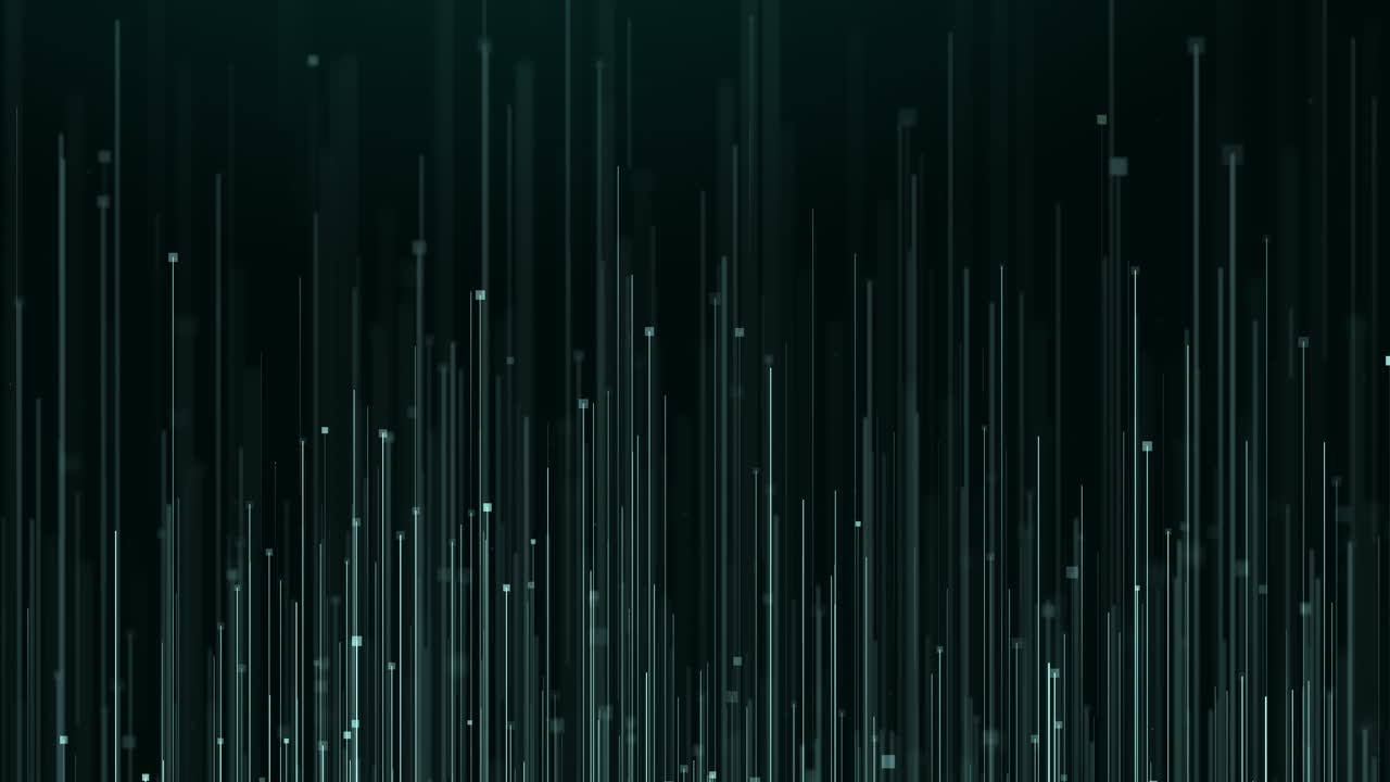 Futuristic Flowing Lines and Glowing Particles in Digital Cyberspace Background