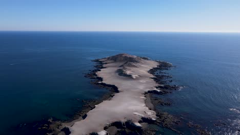 isla la asuncion desert rocky island in open ocean off coast of bahia asuncion