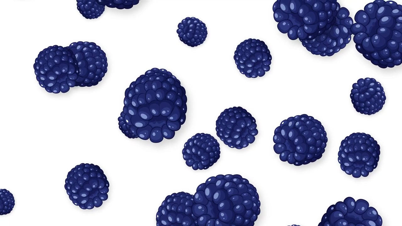 More fresche che cadono verticalmente in un loop continuo su uno sfondo bianco brillante