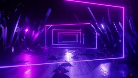 3d render abstract background, neon light shape. seamless looping animation.