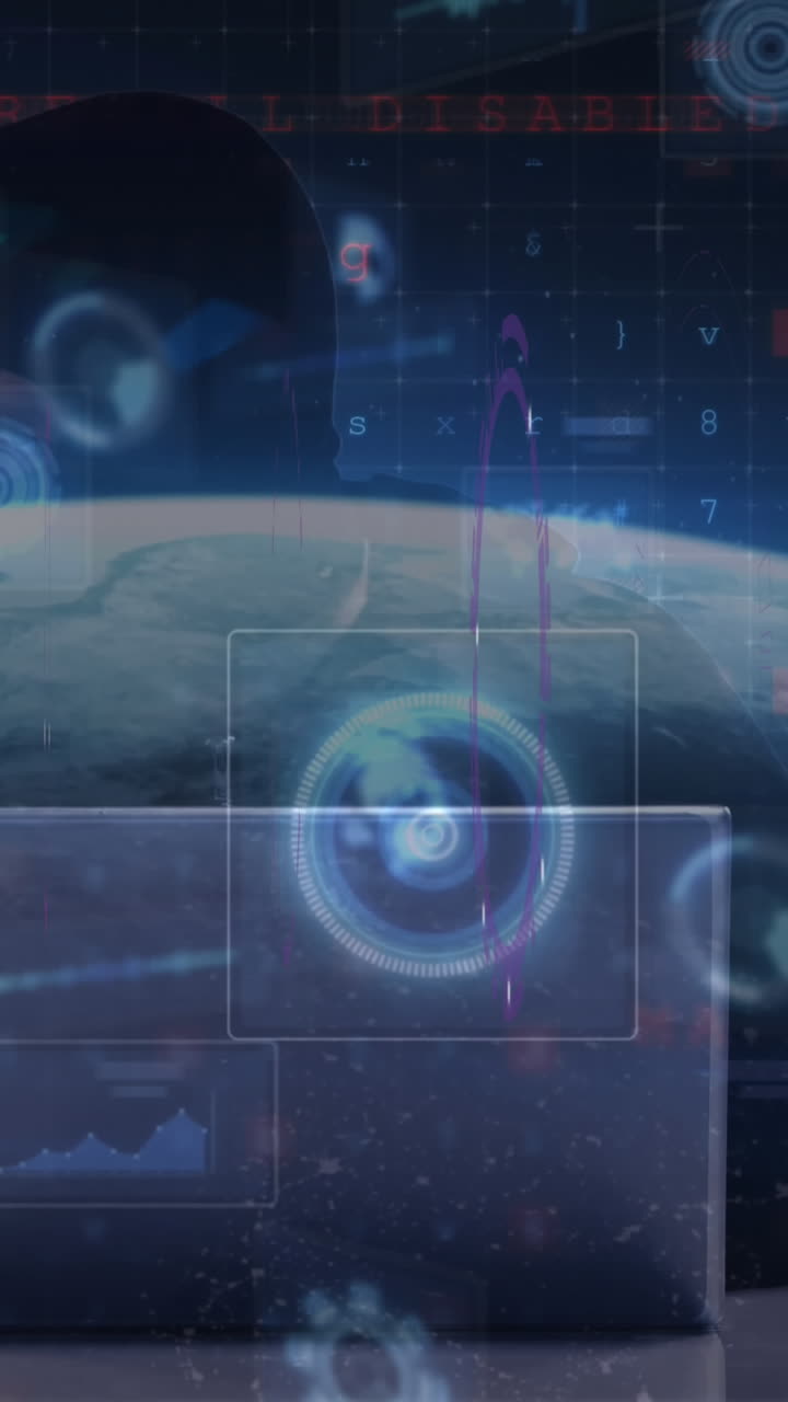 animación de escaneo de alcance y procesamiento de datos en todo el mundo