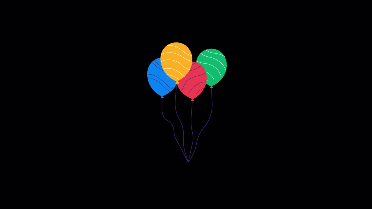 Palloncini Colorati Animati che Fluttuano e Ondeggiano