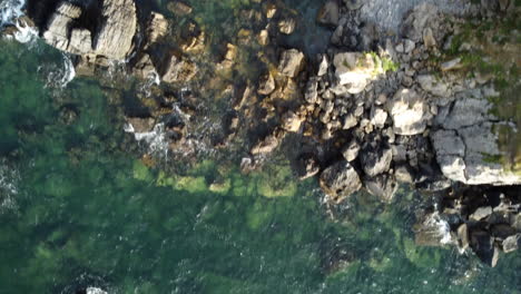 aerial view of a rocky coast