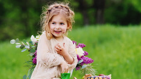 portrait of the little lovers of sweets she ate a lot of chocolate and licking her fingers laughing