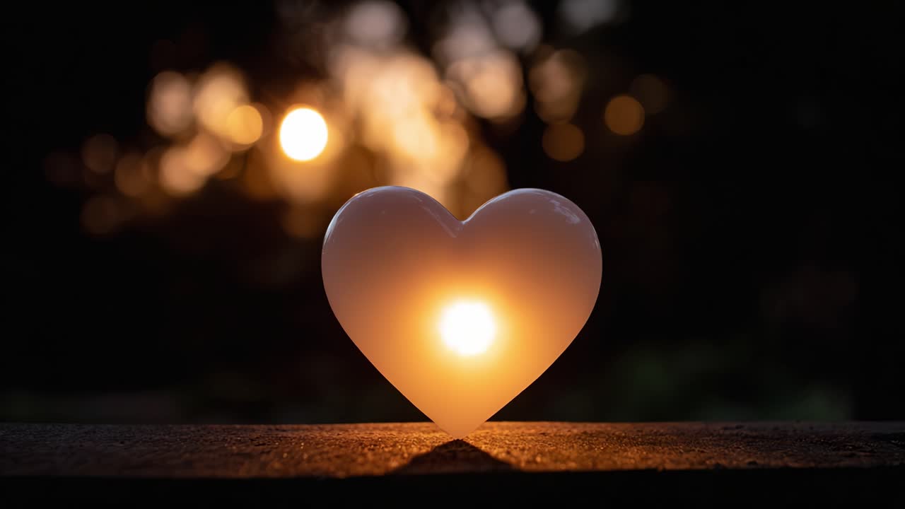 A Heart-Shaped Object Illuminated by a Glowing Sunset, Creating a Warm and Romantic Atmosphere Perfect for Capturing Love and Serenity
