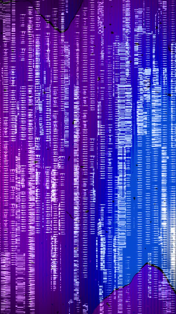 Digital Glitch Effect with Binary Code and Color Distortion