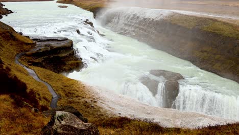 the famous gullfoss waterfall in iceland