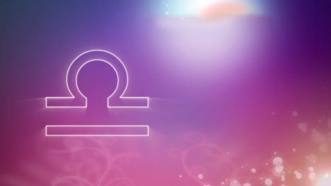 libra zodiac sign on purple to pink background