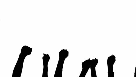 raised fists in protest