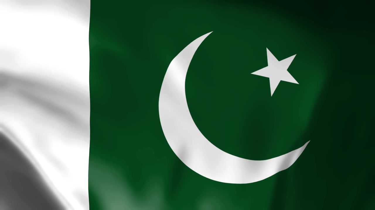 Nationale Vlag van Pakistan Wapperend in de Wind