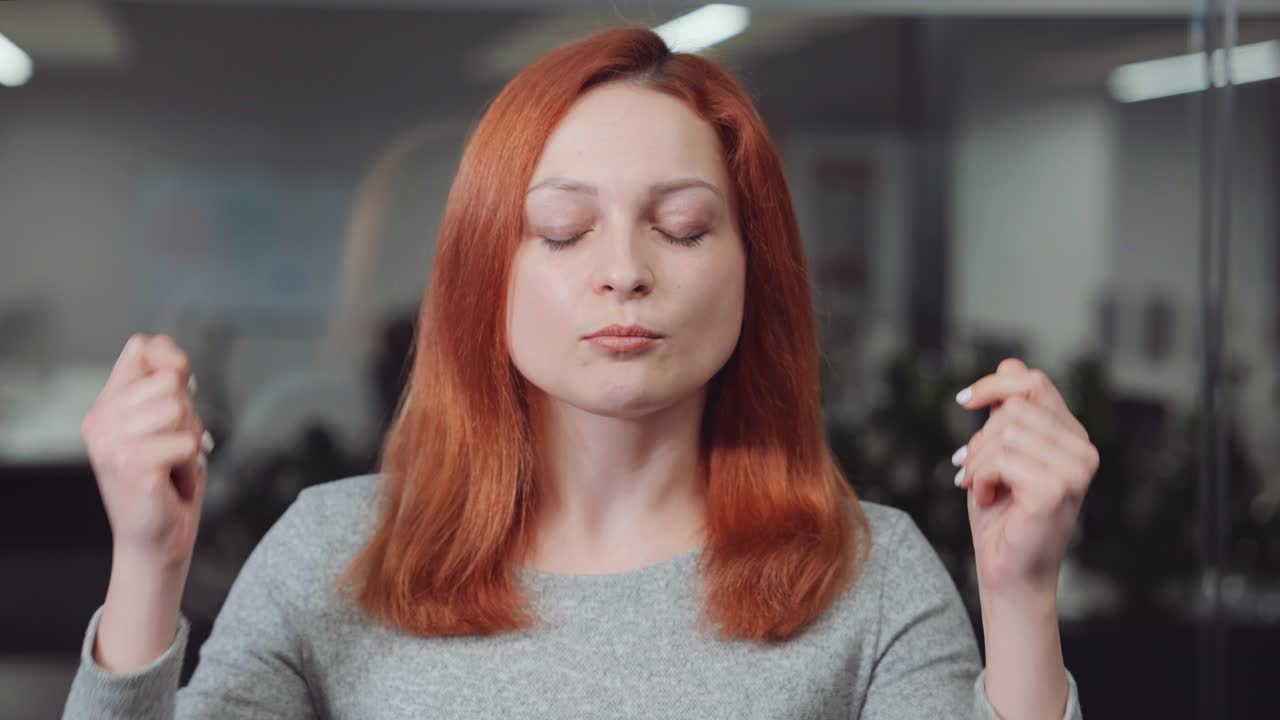 Female boss complaining during online meeting via webcam
