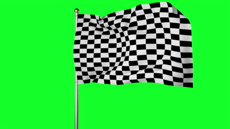 Bandera-A-Cuadros-Contra-Pantalla-Verde