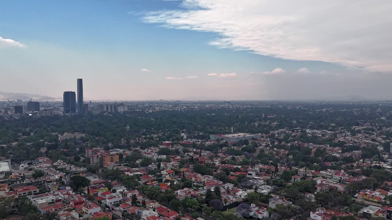 Hyperlapse skies in Mexico City, moving clouds sunny afternoon