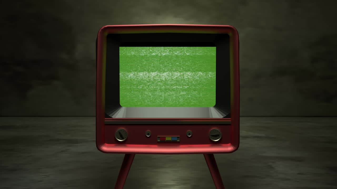 Vintage TV Television Green Screen. an old television vintage style