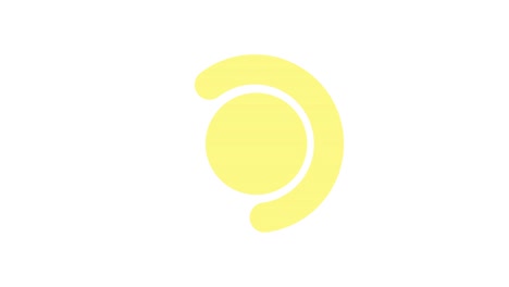 animation rotating yellow circle transition on white and black background.