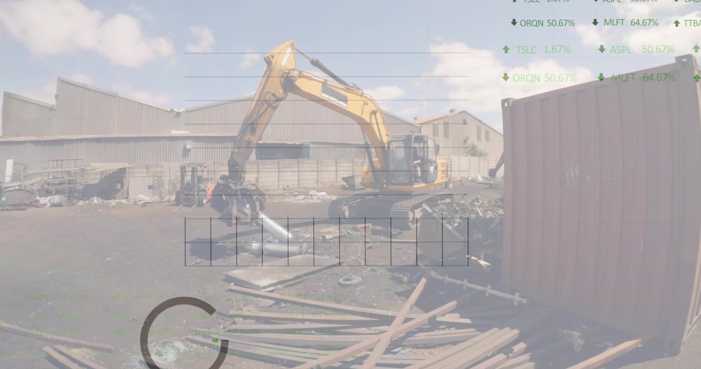 Animation of data processing over rubbish dump