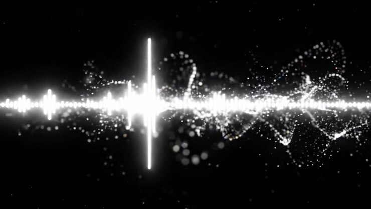 Rappresentazione visiva delle onde sonore: un viaggio da semplici schemi di frequenza a dinamiche esplosioni audio catturate in splendide immagini in bianco e nero.