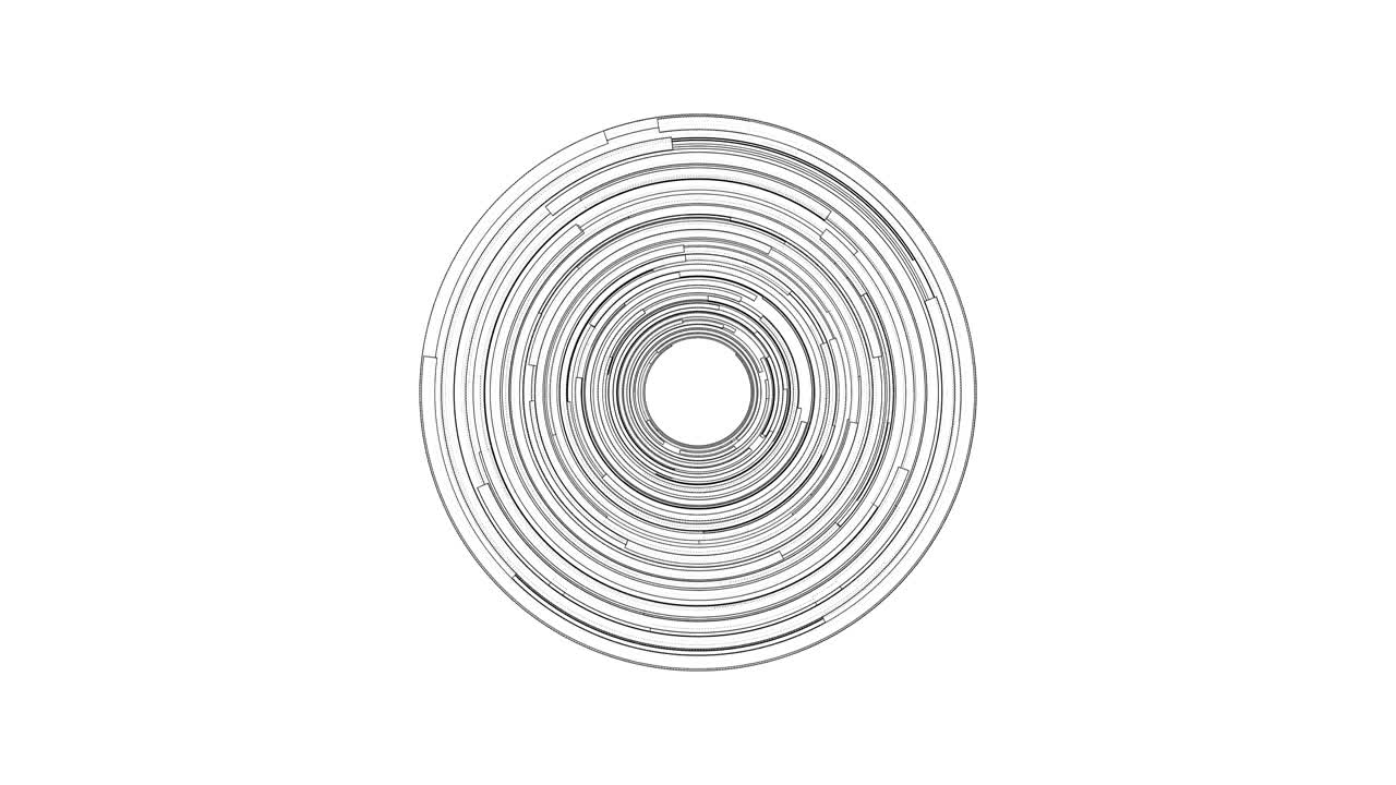 animación de círculos tecnológicos abstractos. ilustración 3d