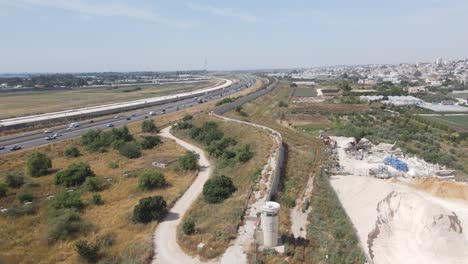 Highway-connecting-army-base-of-Israel-Haifa-aerial