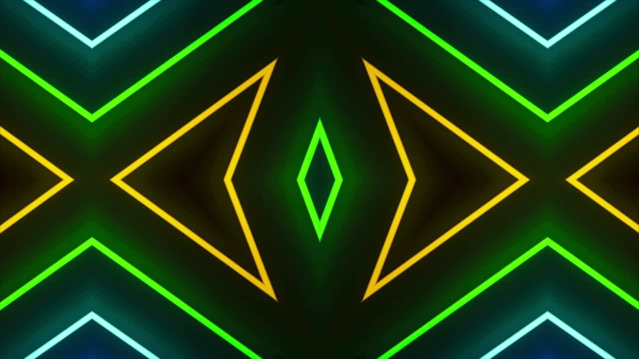 fondo fractal de neón de caleidoscopio